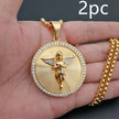 Micro-set zircon angel pendant necklace