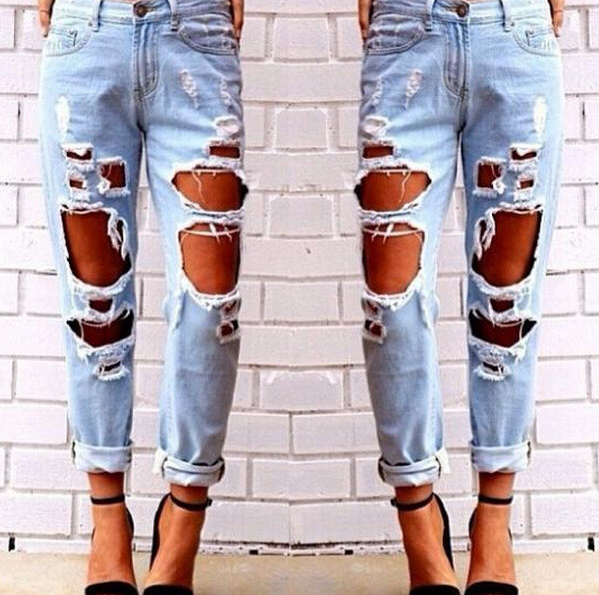 United States wild exaggerated big hole to scratch the jeans