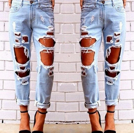 United States wild exaggerated big hole to scratch the jeans
