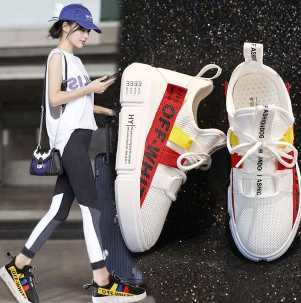 Thick bottom net running shoes for women