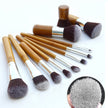 Bamboo Handle Makeup Brush Suit Bamboo Pole With Sack Top Quality