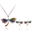 Dragonfly necklace earrings set
