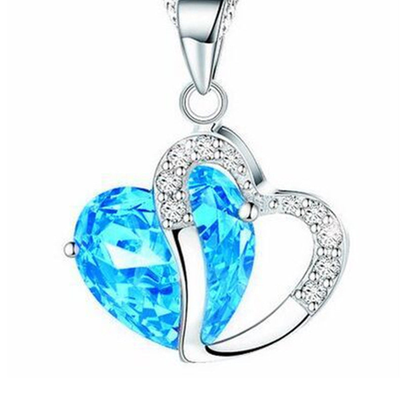 Heart Crystal Amethyst Pendant Necklace