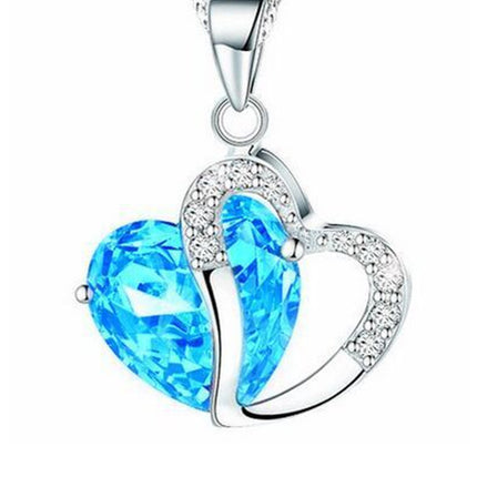 Heart Crystal Amethyst Pendant Necklace