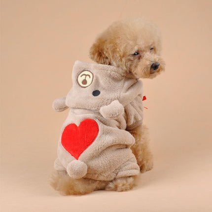 Bear four-legged coral fleece clothes
