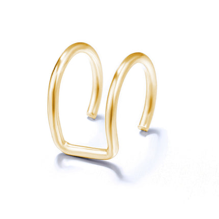 Double C-shaped double ear clip