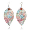 Hollow leaf print earrings