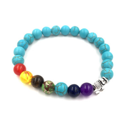 Agate molten rock 8mm energy volcanic stone chakra colorful beads bracelet string