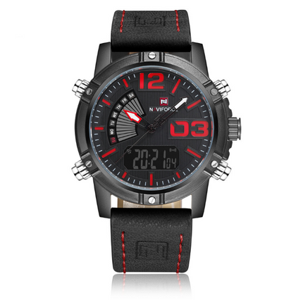 NAVIFORCE Men's Fashion Sport Watches Men Quartz Analog Date Clock Man Leather Military Waterproof Watch