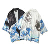 Japanese ukiyo-e painted robe wave squid print kimono men and women loose seven-point sleeve shirt thin section