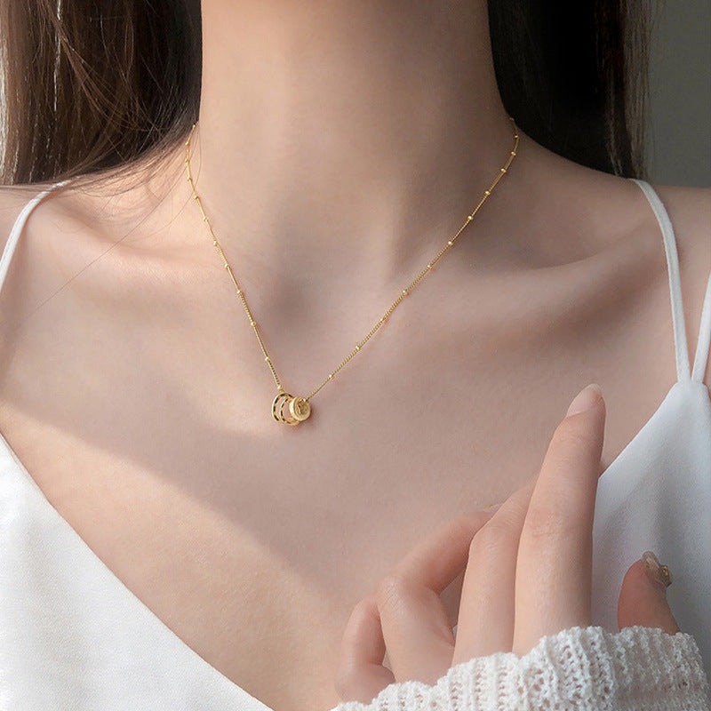 Gold Three-ring Necklace For Your Girlfriend's