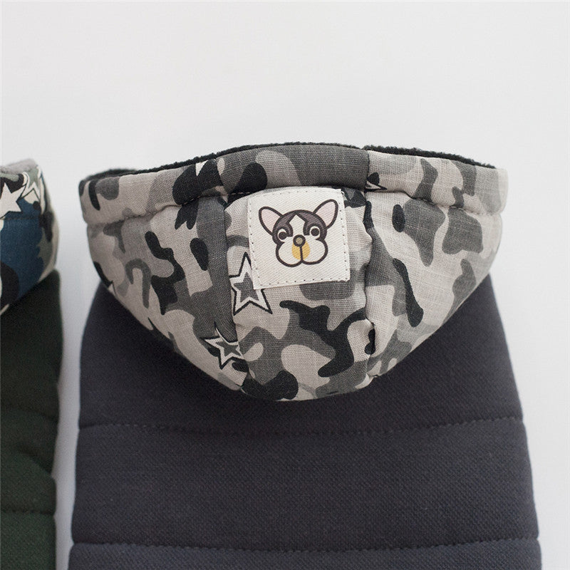 Dog camouflage padded coat