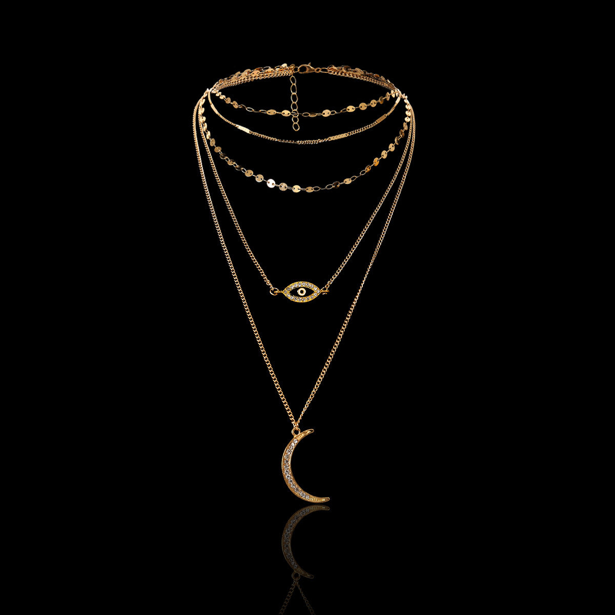 Retro exaggerated multi-layer necklace