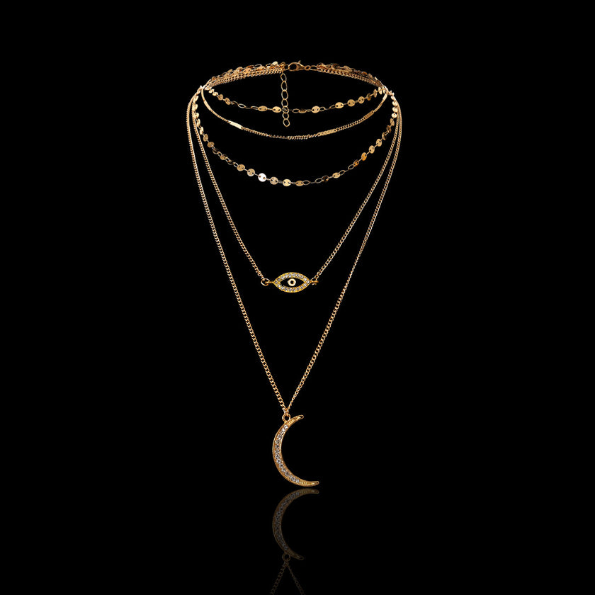 Retro exaggerated multi-layer necklace