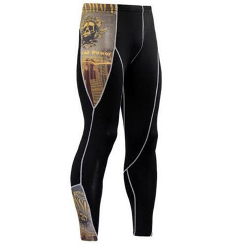Men's Tight-fitting Elastic Breathable  Football Basketball Fitness Workout Leggings Quick-drying