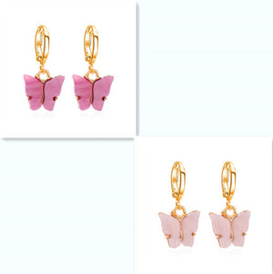 Women's Fashion Colorful Acrylic Butterfly Earrings