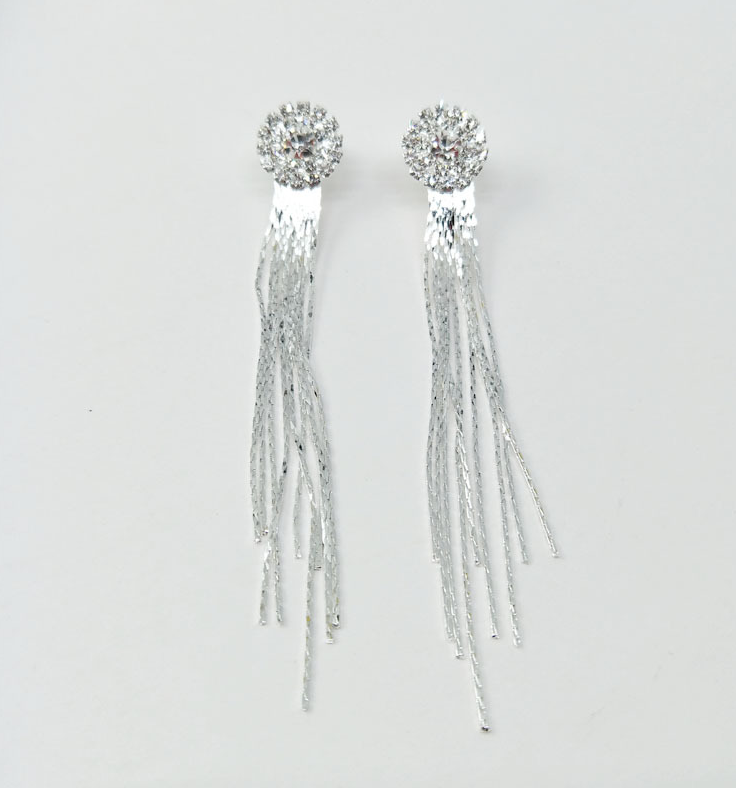 Long tassel earrings hypoallergenic crystal earrings