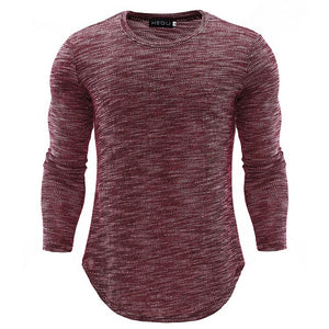 New Round Neck Slim Long-sleeved Men's T-shirt