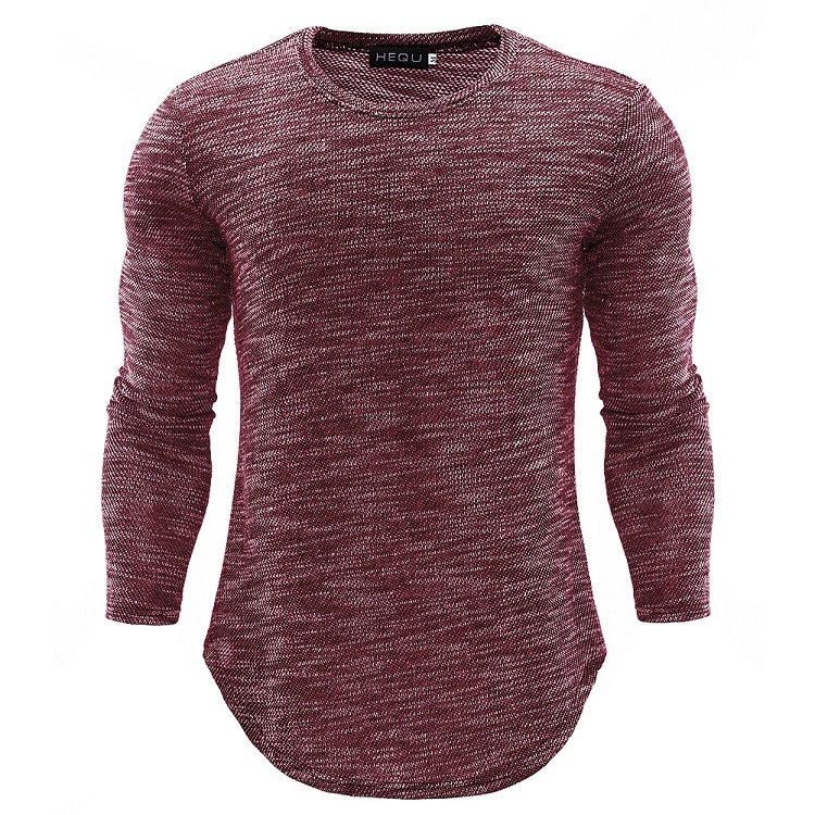 New Round Neck Slim Long-sleeved Men's T-shirt