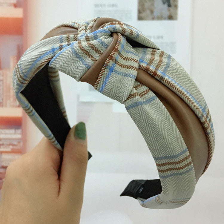 Alpscommerce Houndstooth Wide-brim Retro Headband Adult Hair Accessories