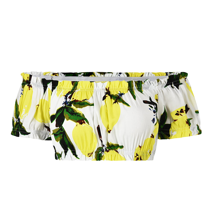 Print Short Sleeve Beach Holiday Wrapped Camisole Tube Top