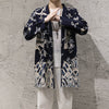 New autumn windbreaker men's long section Korean version of the buckleless cloak jacket male Chinese style cotton and linen