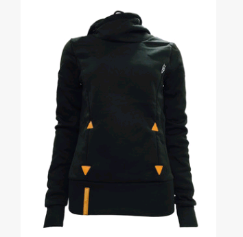 fashion long-sleeved pocket embroidered hooded sweater women
