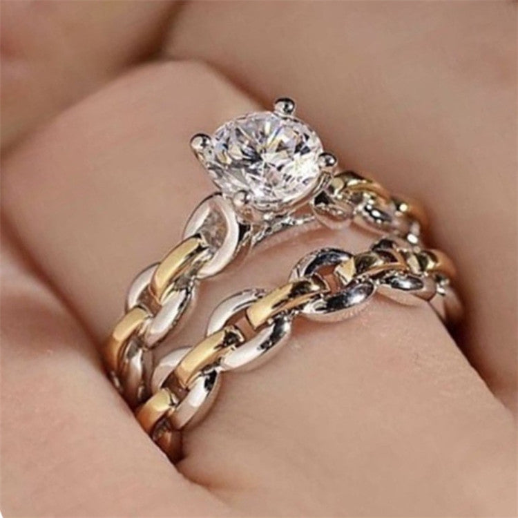 New Diamond Set Chain Ring Color Separation