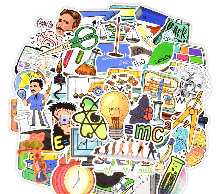 50 Sheets Of Experimental Science Education Graffiti Stickers