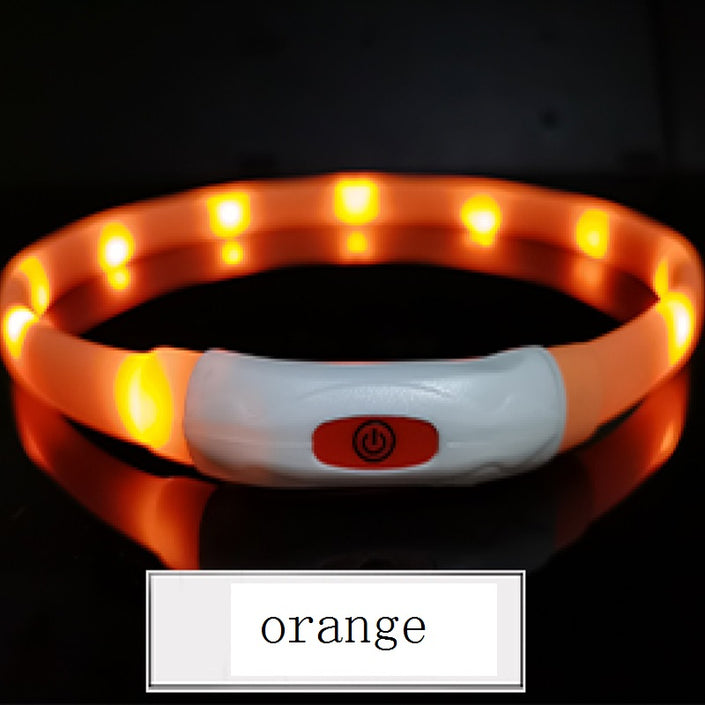 Pet Light Necklace Hang Out Necklet Anti-lose Safe Led Dog Cat Necklace USB Charging Soft Cuttable Pet Collar