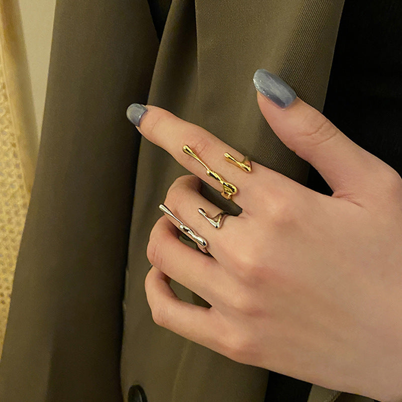 Ring Net Celebrity Hip-hop Men And Women All-match Texture Metal Ring Women