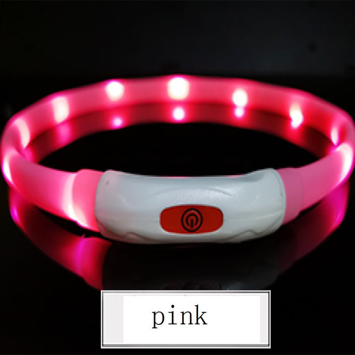 Pet Light Necklace Hang Out Necklet Anti-lose Safe Led Dog Cat Necklace USB Charging Soft Cuttable Pet Collar