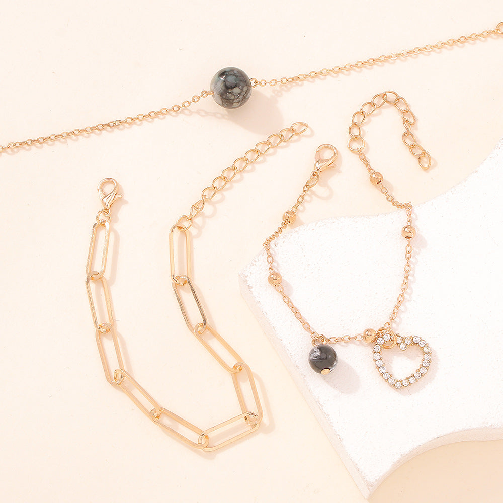 Personalized Creative Heart-shaped Pendant Chain Bracelet
