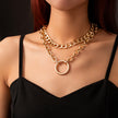 Exaggerated Round Aluminum Chain Multi-layer Necklace