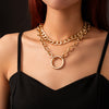 Exaggerated Round Aluminum Chain Multi-layer Necklace