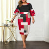 New Style Flying Sleeves Three-quarter Plus Size Women's Printed Dress