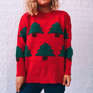 Sweater Round Neck Long Sleeve Knitted Pullover