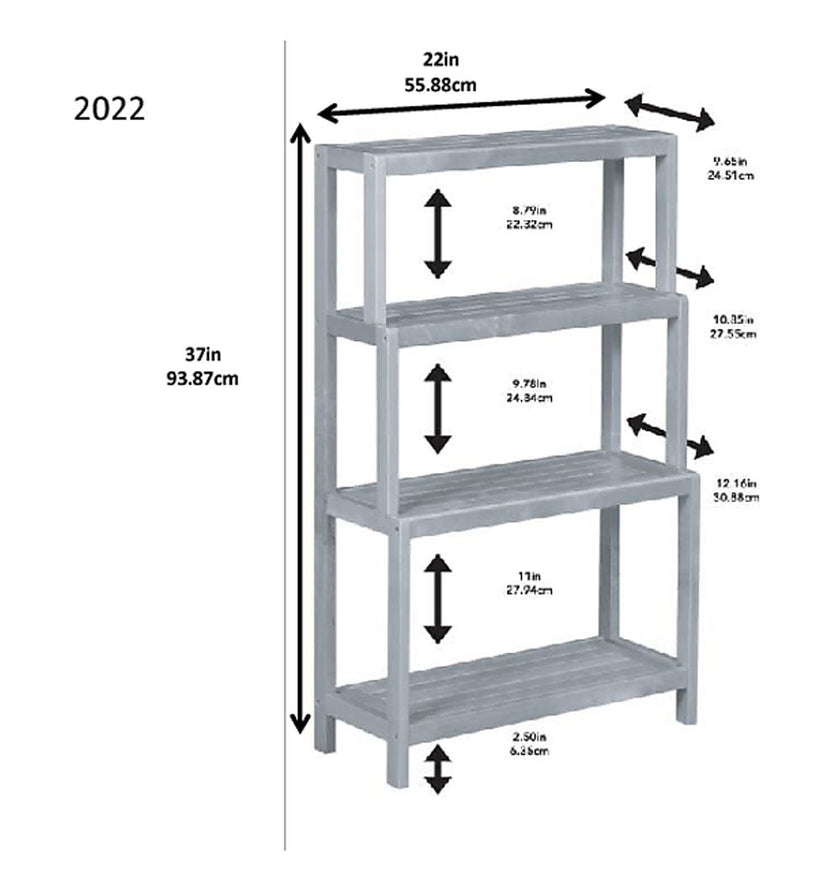 New Ridge Home Goods Dunnsville 4-Tier Stepback Shelf, Espresso