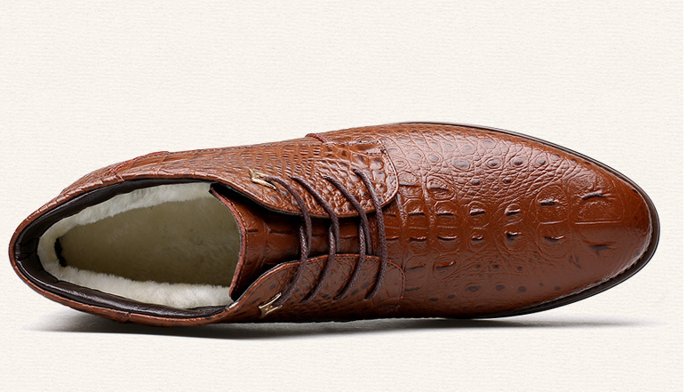 Misalwa  Quality Fashion  Men Leather Boots Waterproof Casual