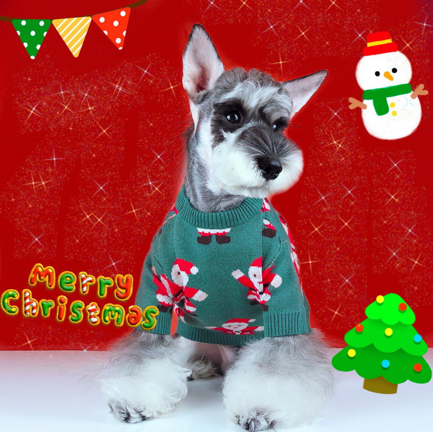 Pet Clothes Schnauzer Teddy Winter Christmas Sweater