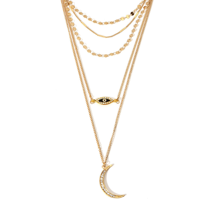 Retro exaggerated multi-layer necklace