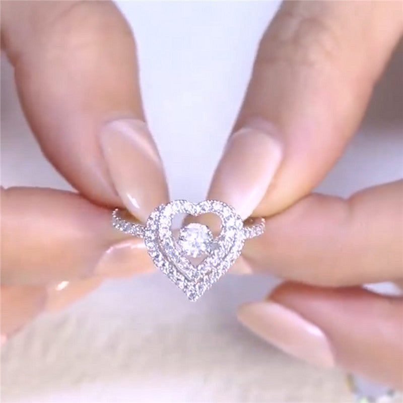 Double Heart Diamond Ring