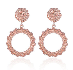 Big Vintage Earrings for Women Gold Silver Black Geometric Statement Earring  Metal Earing Hanging Fashion Jewelry