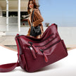 Casual soft leather diagonal bag