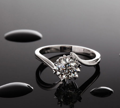 925 sterling silver ring high-grade platinum snowflake carat simulation diamond ring