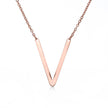 Fabulous Rose Gold Plated Stainless Steel Initial Letter Pendant Necklace