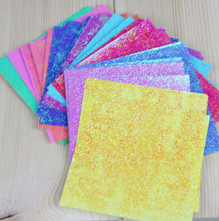 Pearlescent Paper Origami Paper Cut 15 cm Glitter Origami