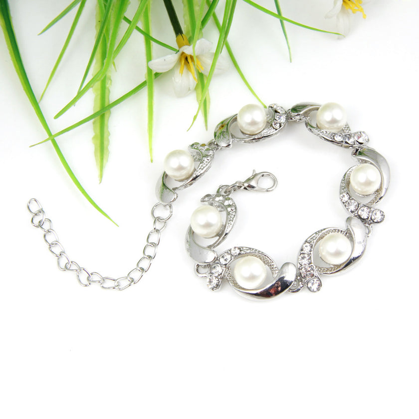 Alloy diamond pearl bracelet personality creative bracelet