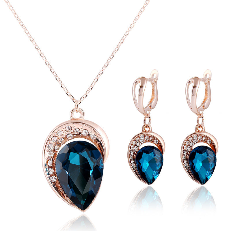 Necklace Earrings Jewelry Set of cross-border electricity supplier explosion of two sets of independent packaging bride is