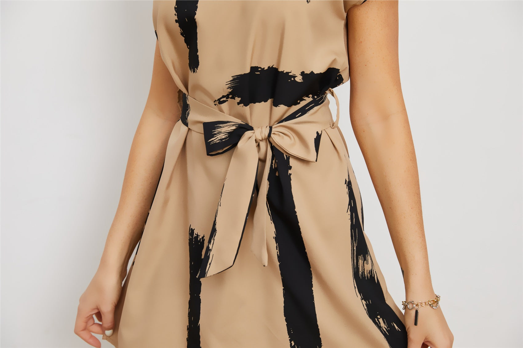 Women's Printed V-neck Retro Dress